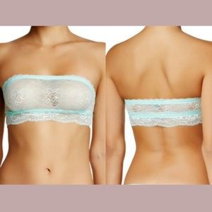 NWT‎ JOE's JEANS [SZ M/L ] Lace Sheer Bandeau Bralette in Seafoam